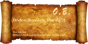 Ondrejkovics Barót névjegykártya